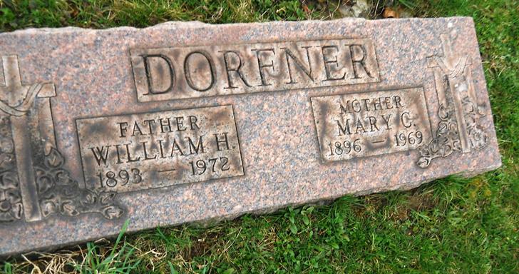 william h and mary dorfner grave markers