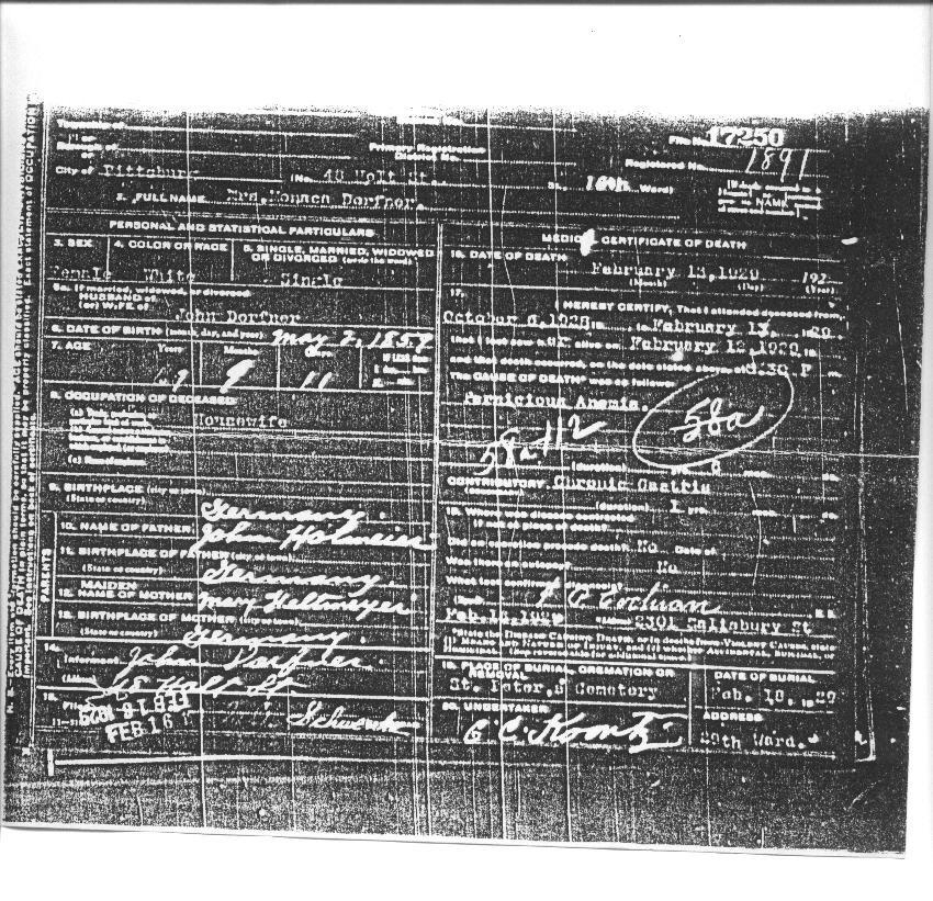 monika monica dorfner death certificate